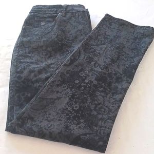 GLORIA Vanderbilt Amanda  Straight Leg Slimming Black/Grey Jeans Size 14